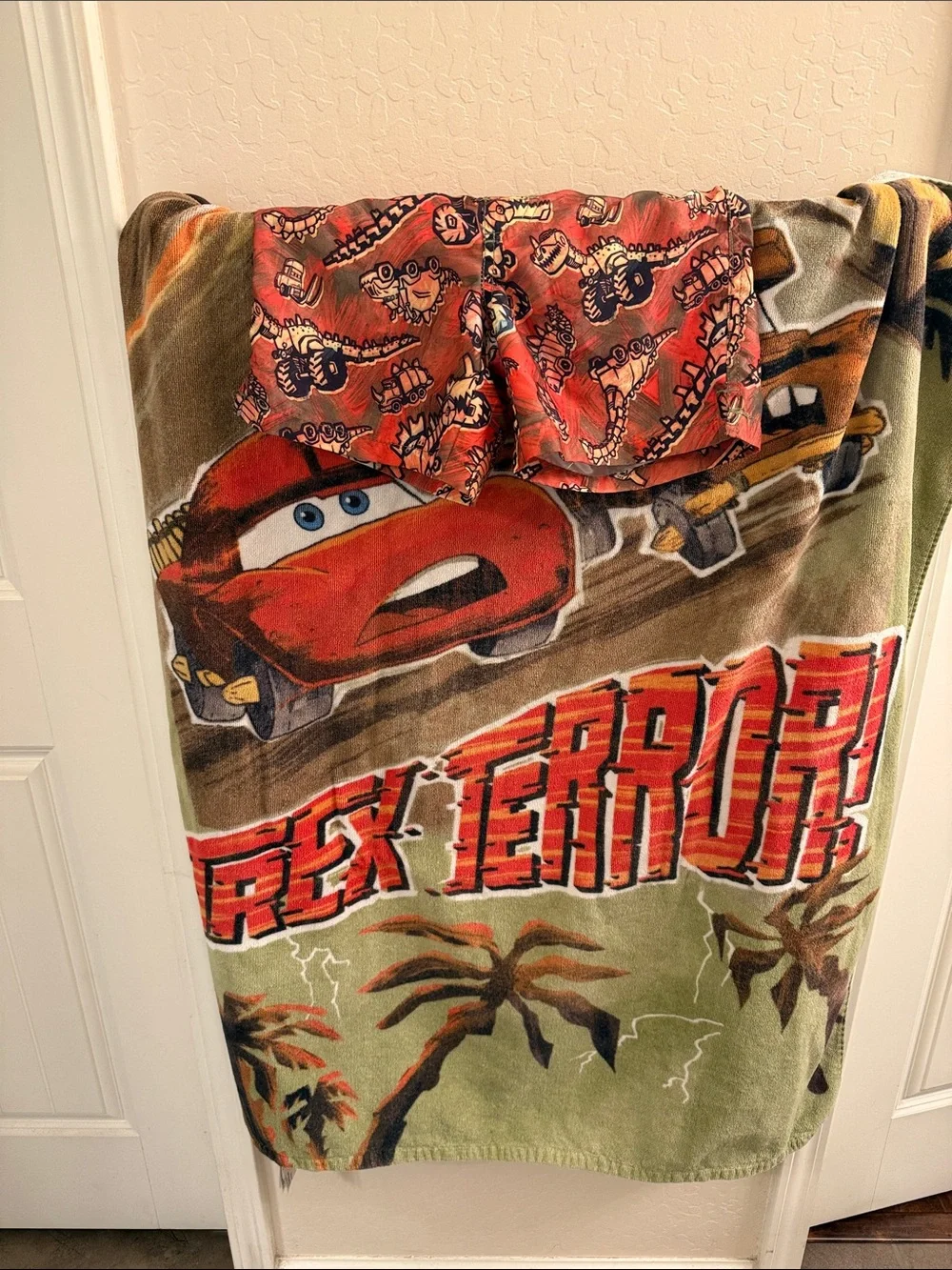 Disney Cars on the Road Trex Swim Trunks and Beach Towel